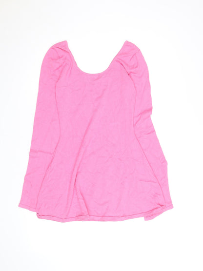 Meshki Women Pink Fit & Flare Knit Dress Size S Casual Party
