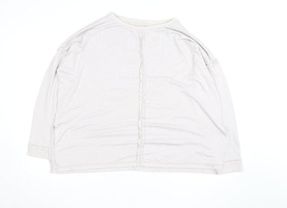 Donna Karan Women’s Beige Long Sleeve Modal Pullover Jumper L