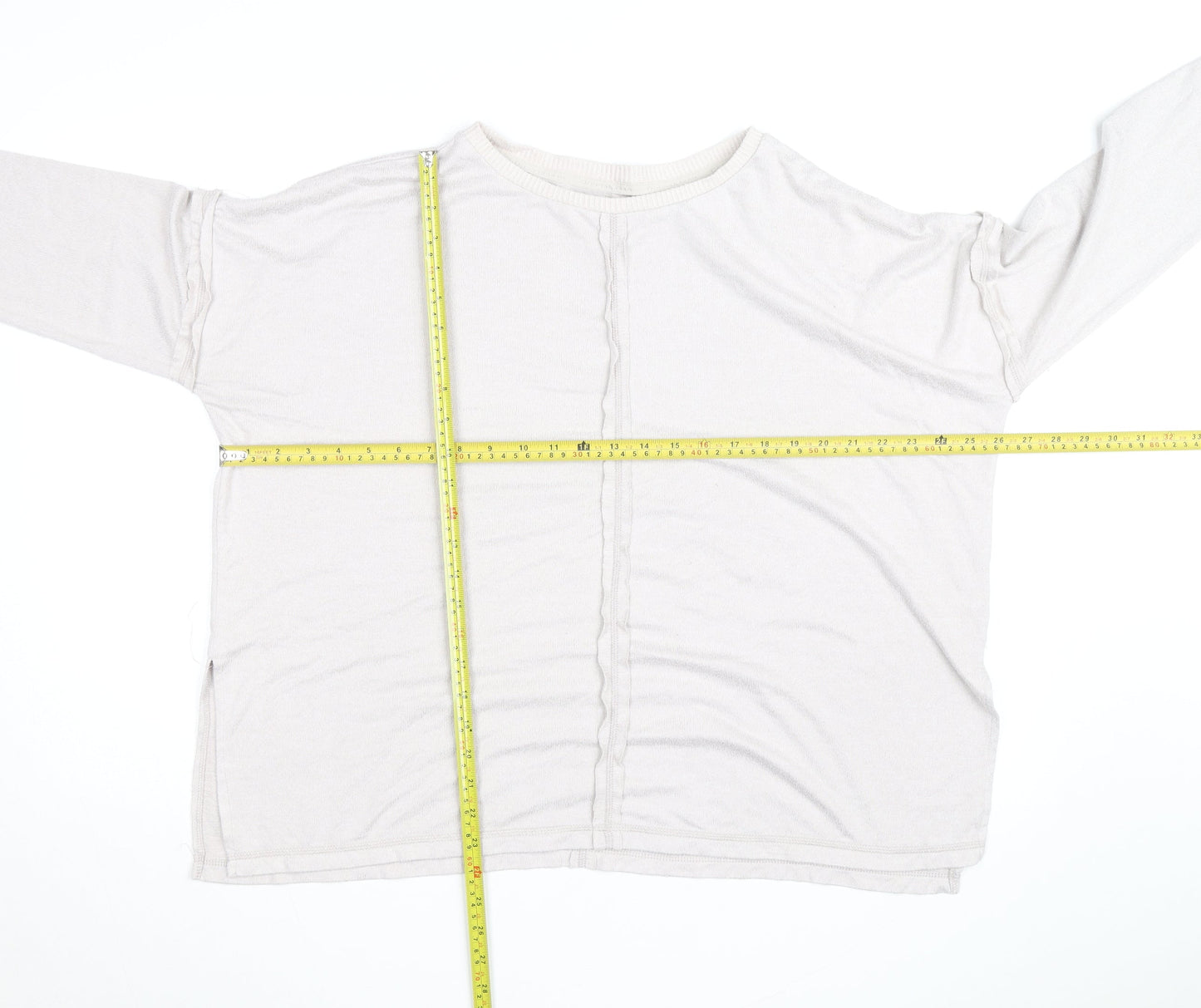 Donna Karan Women’s Beige Long Sleeve Modal Pullover Jumper L