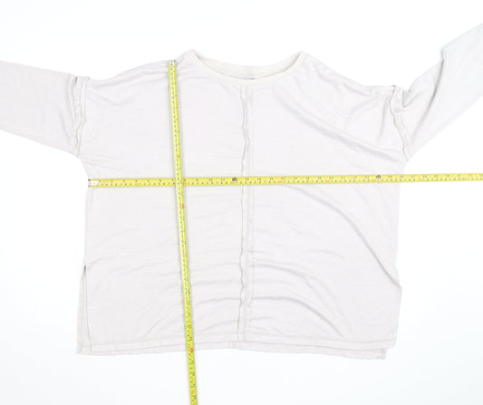 Donna Karan Women’s Beige Long Sleeve Modal Pullover Jumper L