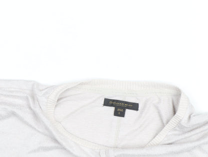 Donna Karan Women’s Beige Long Sleeve Modal Pullover Jumper L