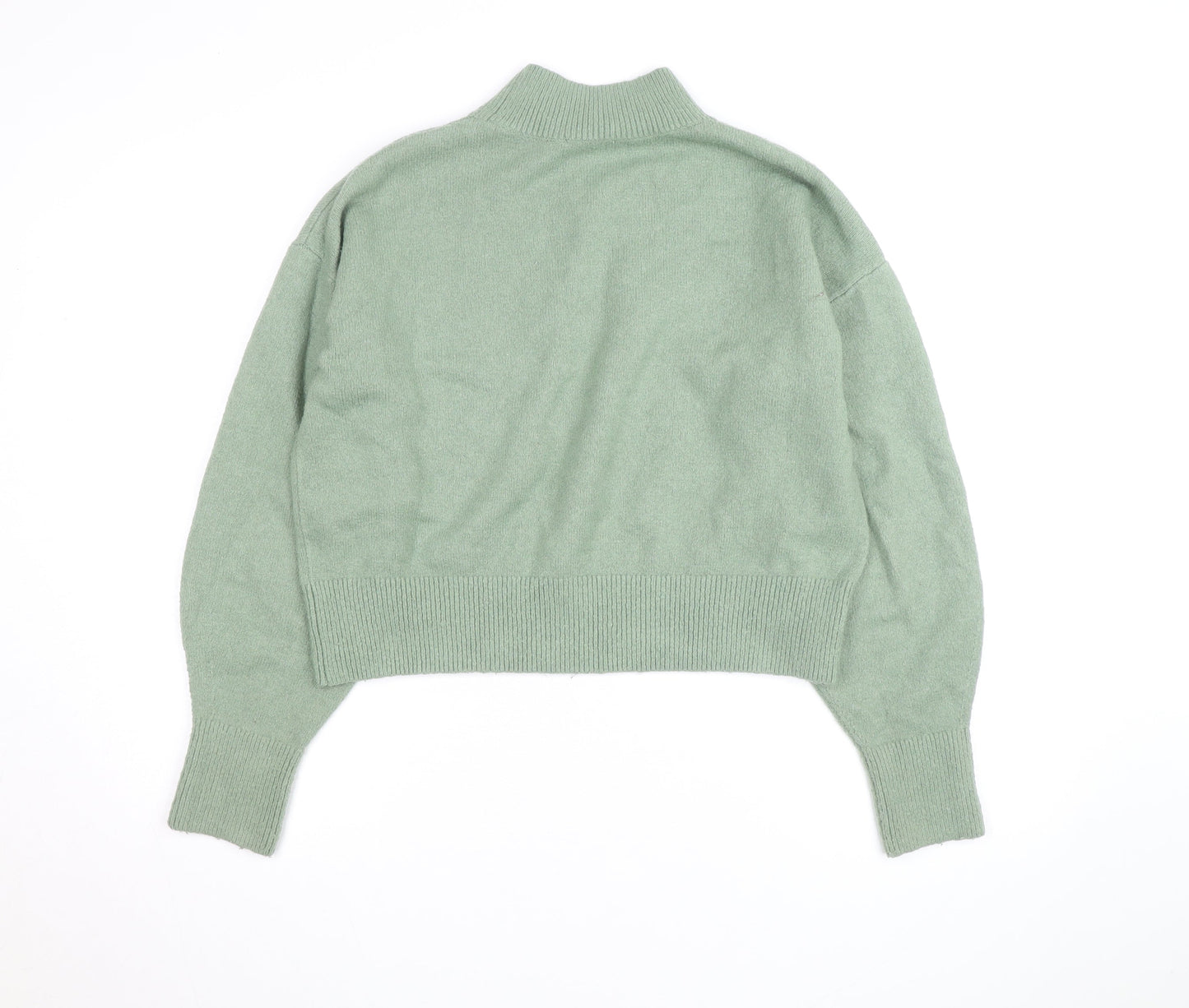 & Other Stories Women Green Wool Mock Neck Knit Jumper M