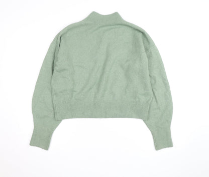 & Other Stories Women Green Wool Mock Neck Knit Jumper M