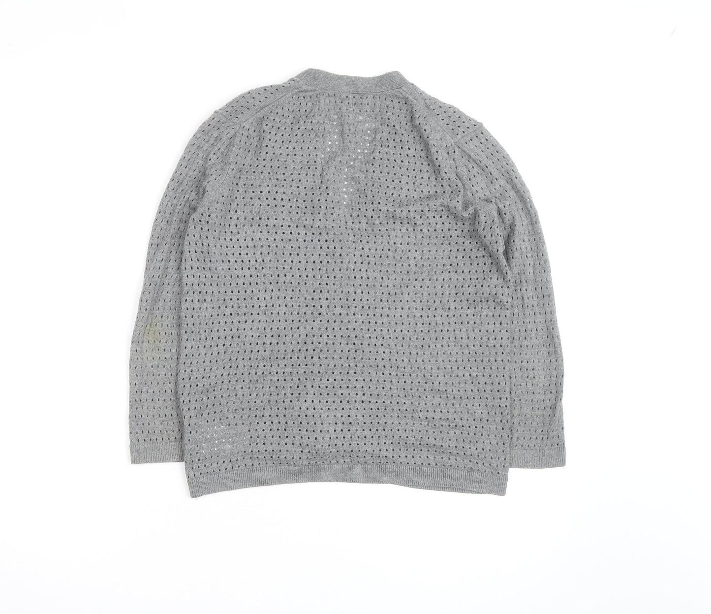 Gap Women Grey Open Knit Button Cardigan Size S