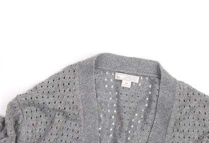 Gap Women Grey Open Knit Button Cardigan Size S