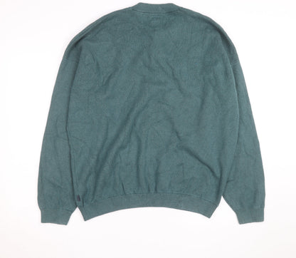 FatFace Men's Green Cotton Cashmere Henley Jumper XL
