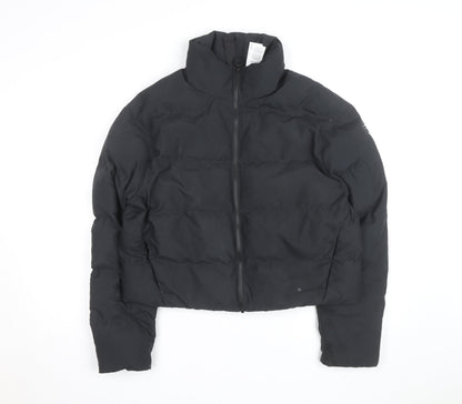 Gymshark Men's Black Puffer Jacket Size S Full Zip Lightweight Warm