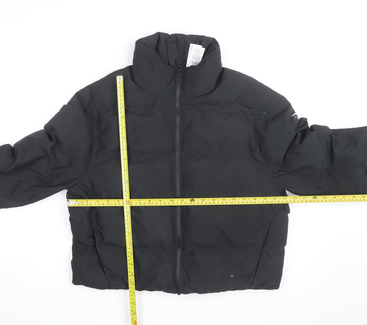 Gymshark Men's Black Puffer Jacket Size S Full Zip Lightweight Warm