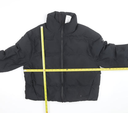 Gymshark Men's Black Puffer Jacket Size S Full Zip Lightweight Warm