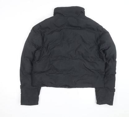 Gymshark Men's Black Puffer Jacket Size S Full Zip Lightweight Warm