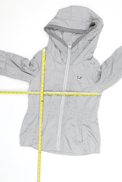YESGODA Women's Grey Check Hooded Puffer Jacket Size M