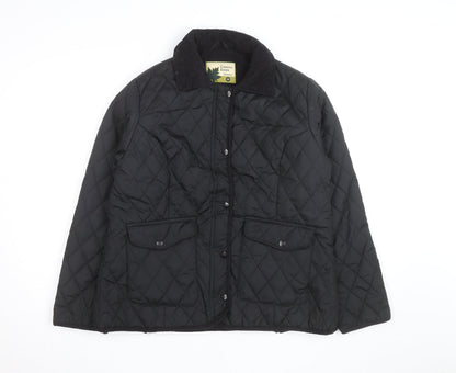 Country Estate Women's Black Quilted Mid-Length Jacket Size 18