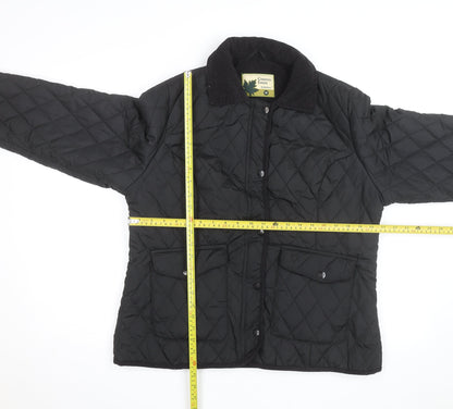 Country Estate Women's Black Quilted Mid-Length Jacket Size 18