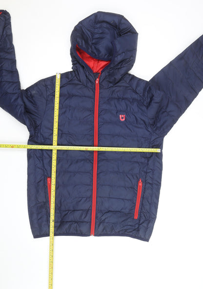 Ushuaia Polo Men's Blue L Puffer Down Hooded Winter Jacket