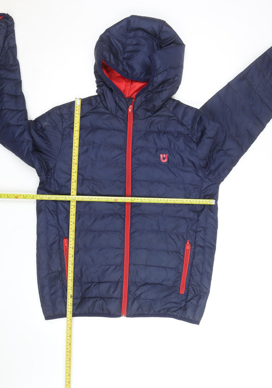 Ushuaia Polo Men's Blue L Puffer Down Hooded Winter Jacket