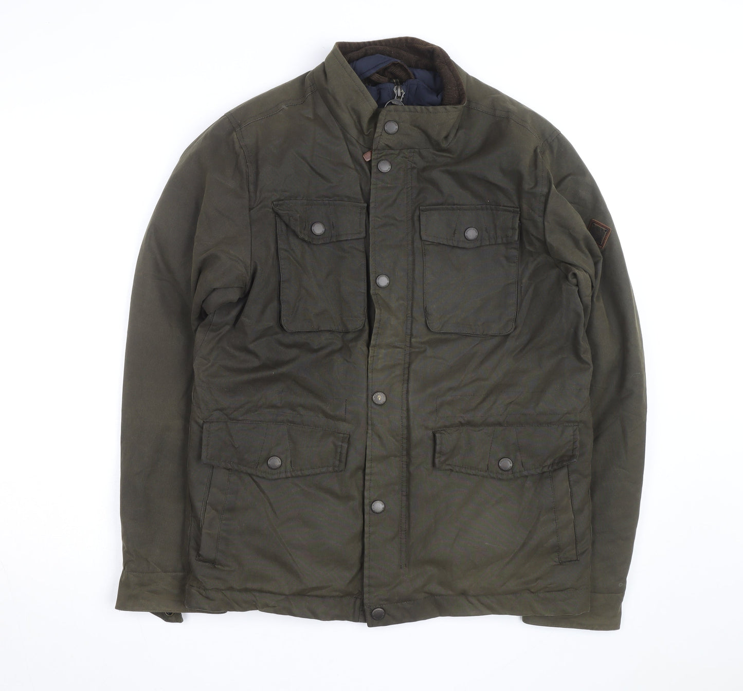 Next Men’s Green Field Jacket S Regular Twill Lined Outdoor Coat