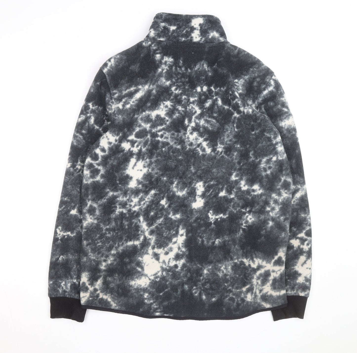 Redefined Rebel Men’s Black Tie Dye Fleece Zip Jacket L