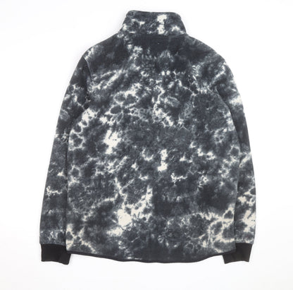Redefined Rebel Men’s Black Tie Dye Fleece Zip Jacket L