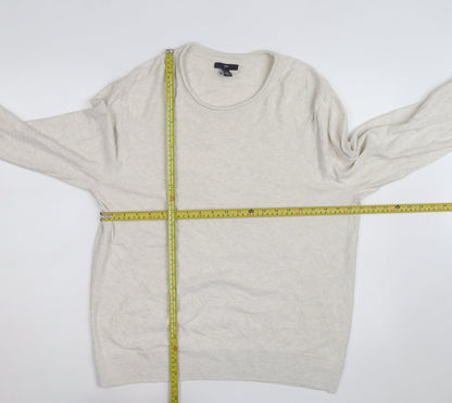 GAP Mens Beige Cotton Wool Crew Neck Pullover Jumper Size L