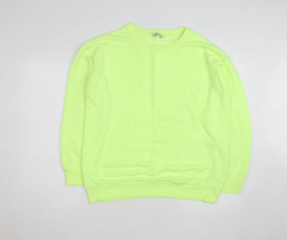 Next Women’s Neon Yellow Cotton Pullover Sweatshirt Size 14