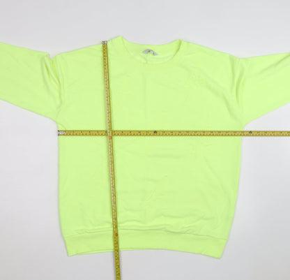 Next Women’s Neon Yellow Cotton Pullover Sweatshirt Size 14
