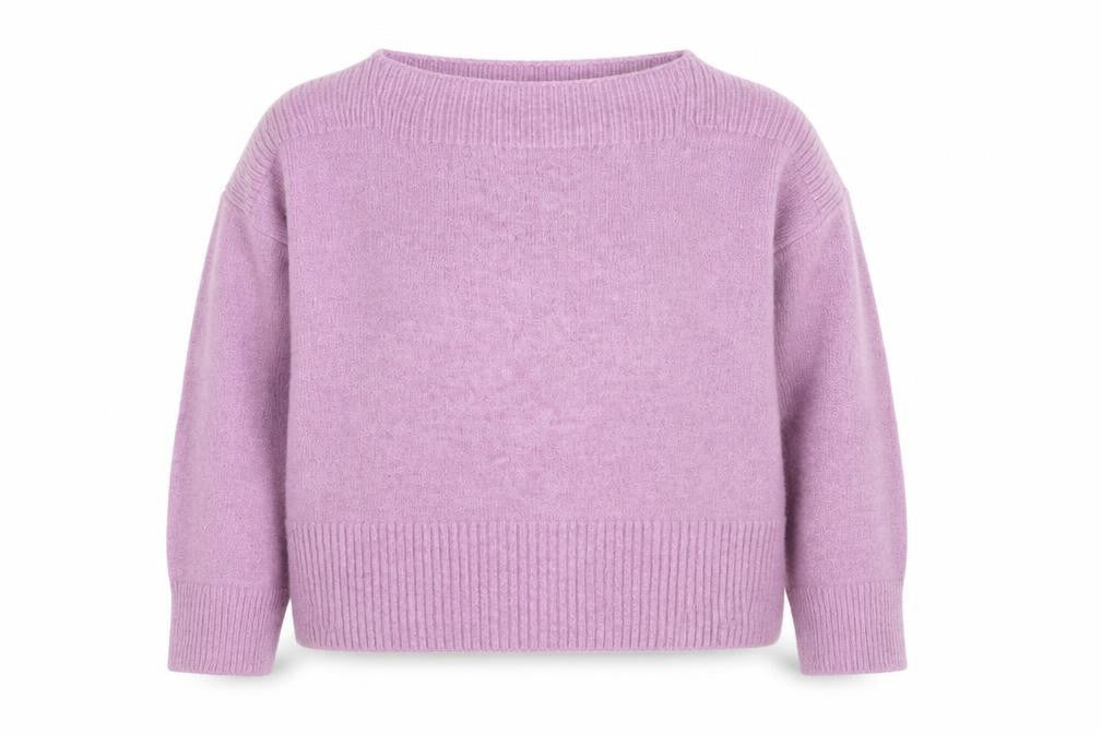 Marks & Spencer Women Purple Wool Blend Crew Neck Jumper L