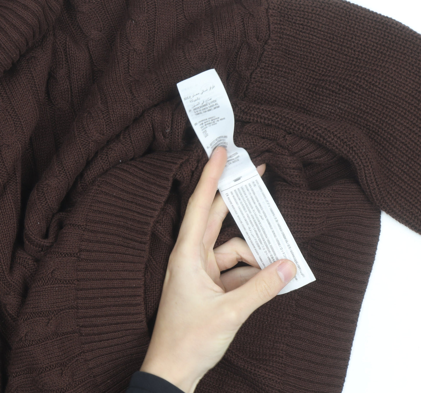 Hollister Womens Brown Cable Knit Roll Neck Jumper XS