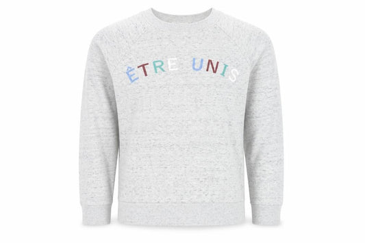 Front view of Whistles unisex grey s pullover sweatshirt with logo print