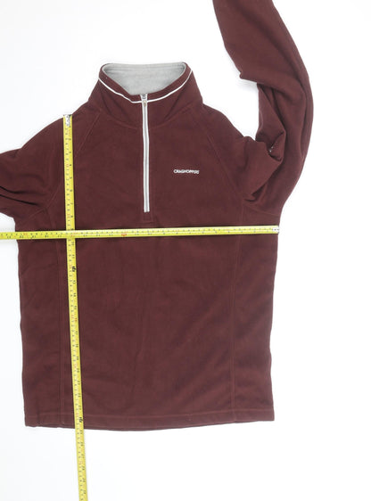 Craghoppers Men Brown Fleece 1/2 Zip Pullover Sweatshirt L