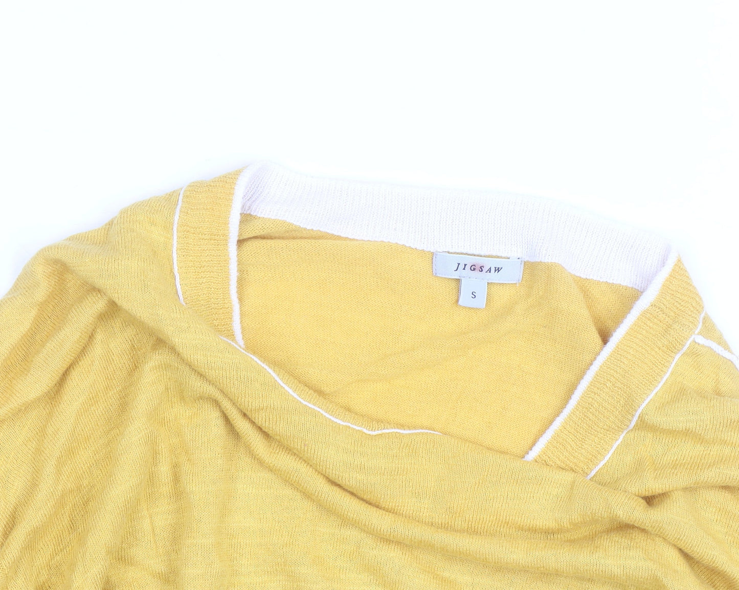 Jigsaw Women's Yellow Cotton Cashmere Pullover Jumper Size S