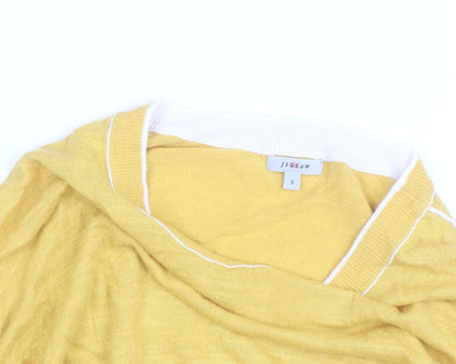 Jigsaw Women's Yellow Cotton Cashmere Pullover Jumper Size S