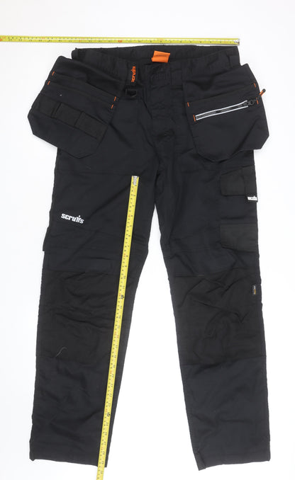 Scruffs Men's Black 34R Cargo Workwear Trousers