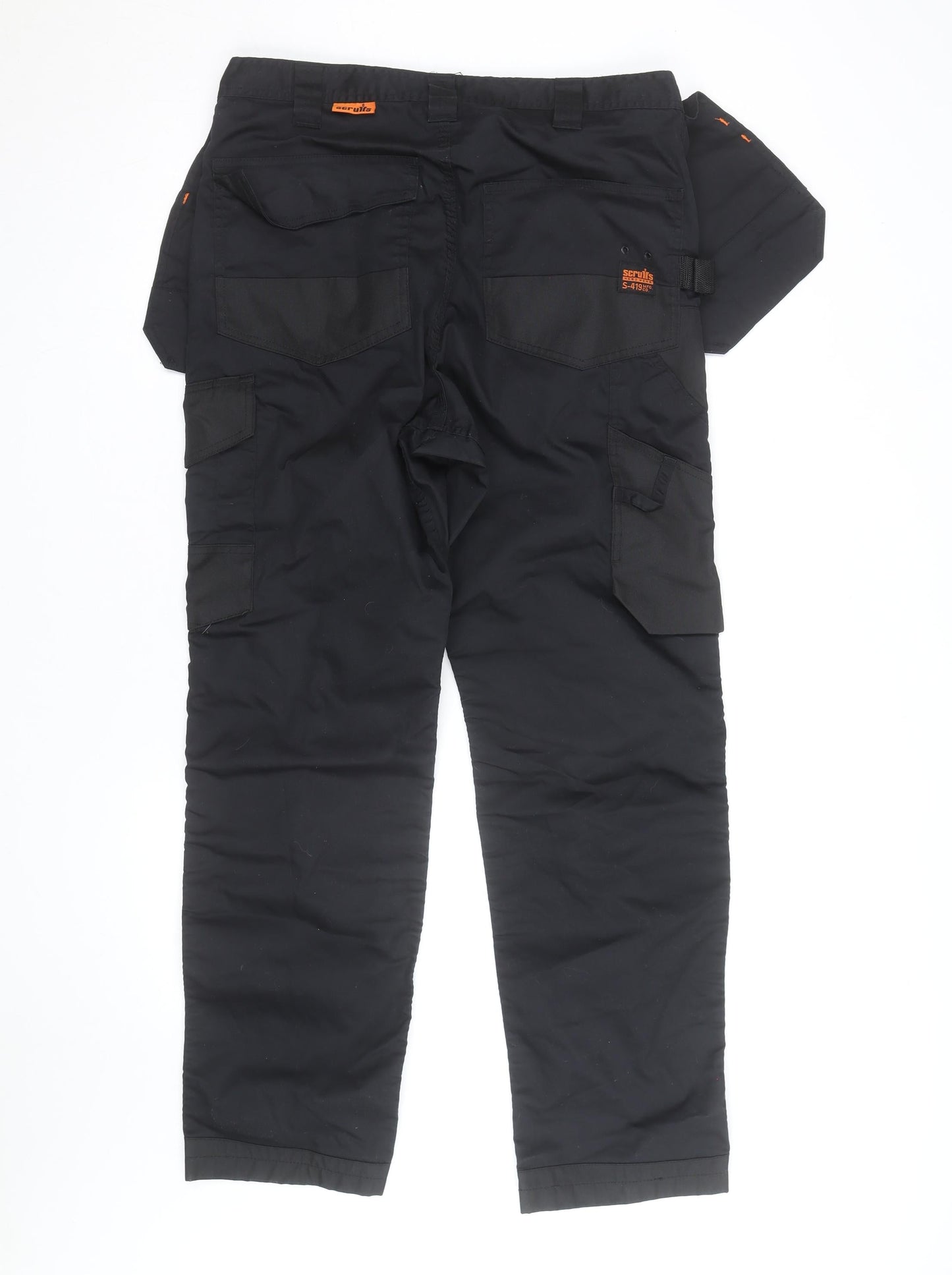 Scruffs Men's Black 34R Cargo Workwear Trousers