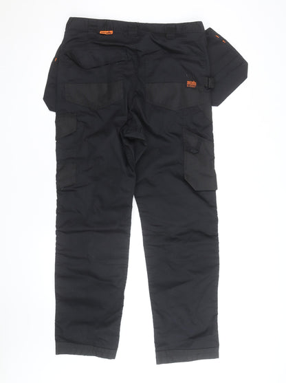 Scruffs Men's Black 34R Cargo Workwear Trousers