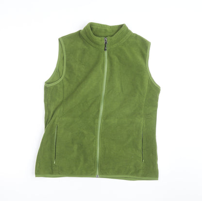 FUINLOTH Men's Green Fleece Bodywarmer Waistcoat L Outdoor Zip Vest