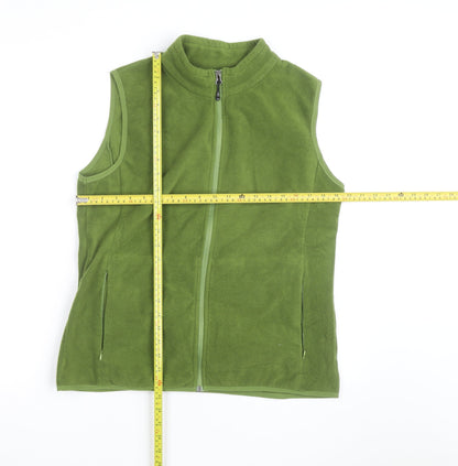 FUINLOTH Men's Green Fleece Bodywarmer Waistcoat L Outdoor Zip Vest