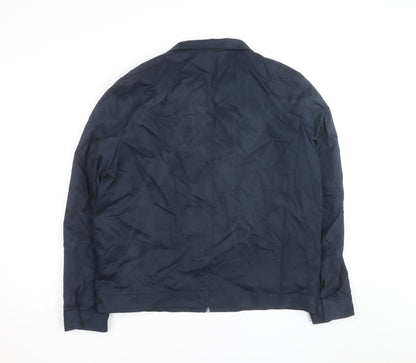 Marks and Spencer Men's Blue Full Zip Bomber Jacket L Regular