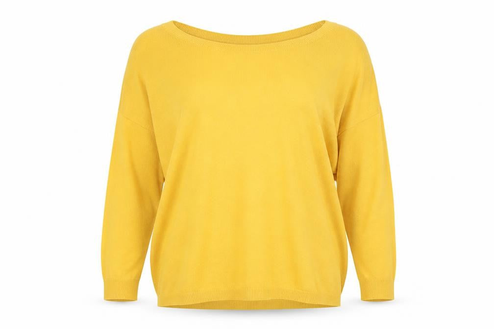 Joules Women Yellow Cotton Crew Neck Long Sleeve Jumper Size 12
