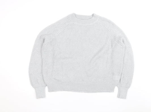 Oliver Bonas Women’s Grey Chunky-Knit Wool Blend Jumper Size 14