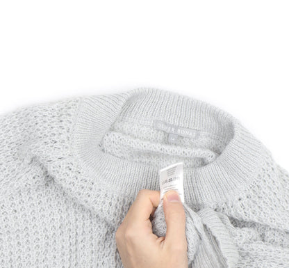 Oliver Bonas Women’s Grey Chunky-Knit Wool Blend Jumper Size 14