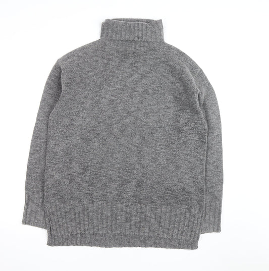 Threadbare Women's Grey Roll Neck Chunky Knit Jumper Size 12