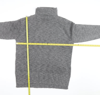 Threadbare Women's Grey Roll Neck Chunky Knit Jumper Size 12