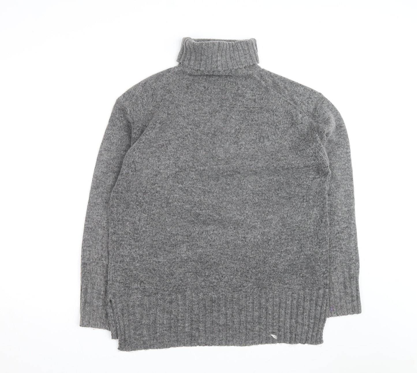 Threadbare Women's Grey Roll Neck Chunky Knit Jumper Size 12