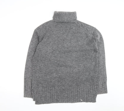 Threadbare Women's Grey Roll Neck Chunky Knit Jumper Size 12
