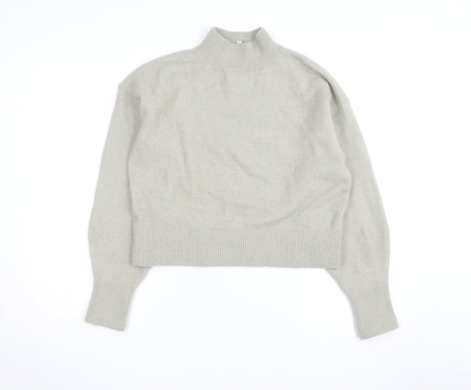 & Other Stories Women Beige Mock Neck Knit Pullover Jumper Size S