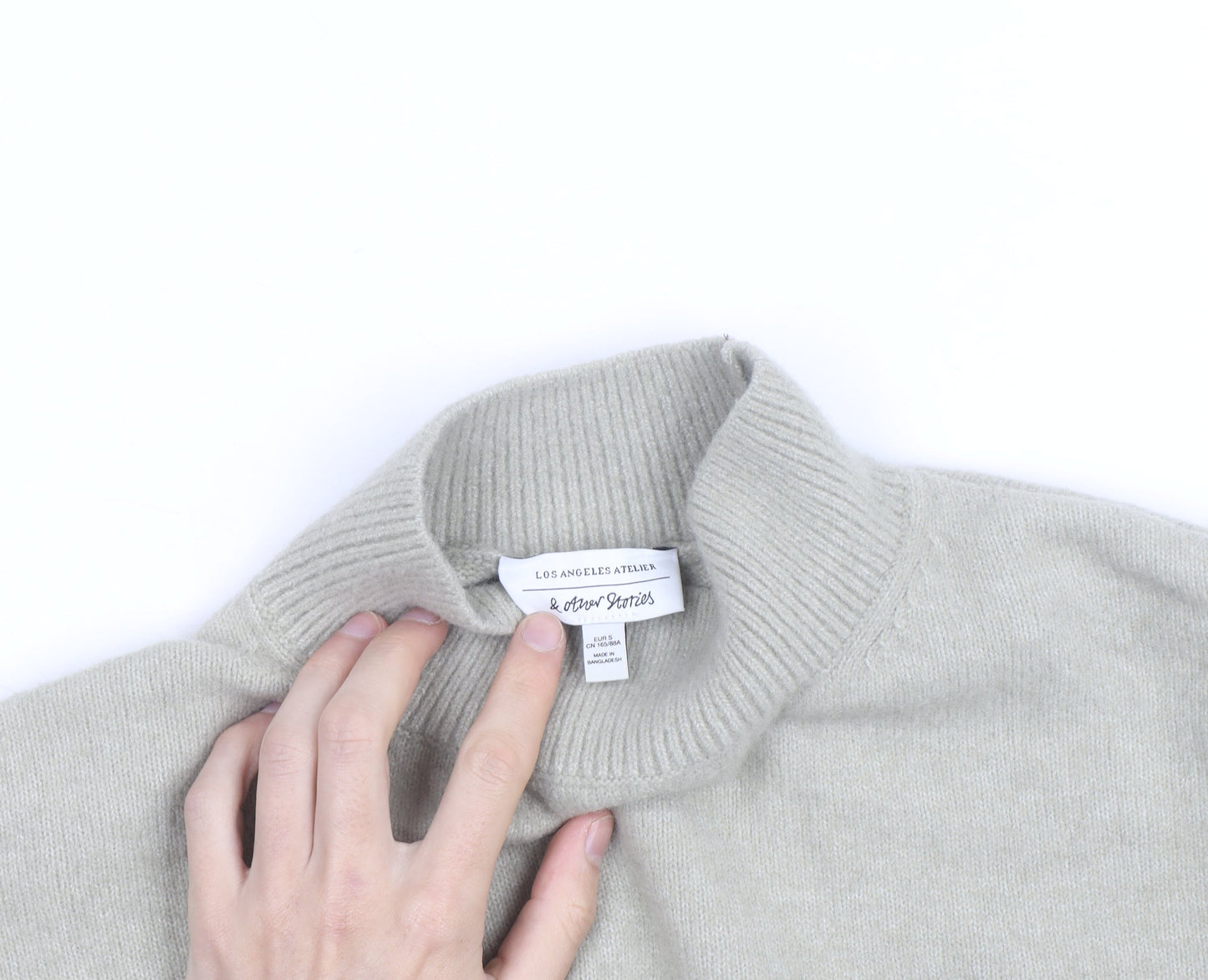 & Other Stories Women Beige Mock Neck Knit Pullover Jumper Size S