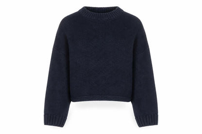 River Island Men’s Black Chunky Knit Pullover Jumper Size S