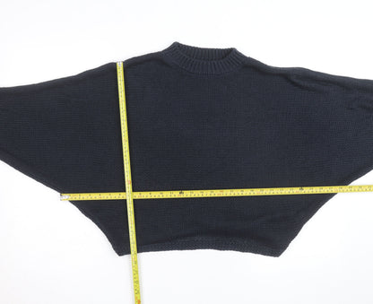 River Island Men’s Black Chunky Knit Pullover Jumper Size S