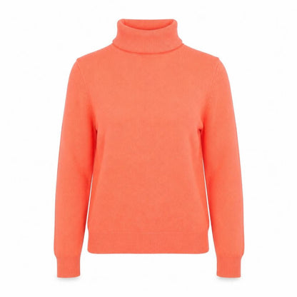 United Colors of Benetton Womens Orange Wool Roll Neck Jumper S