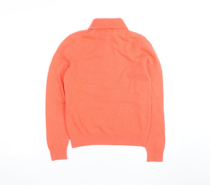 United Colors of Benetton Womens Orange Wool Roll Neck Jumper S